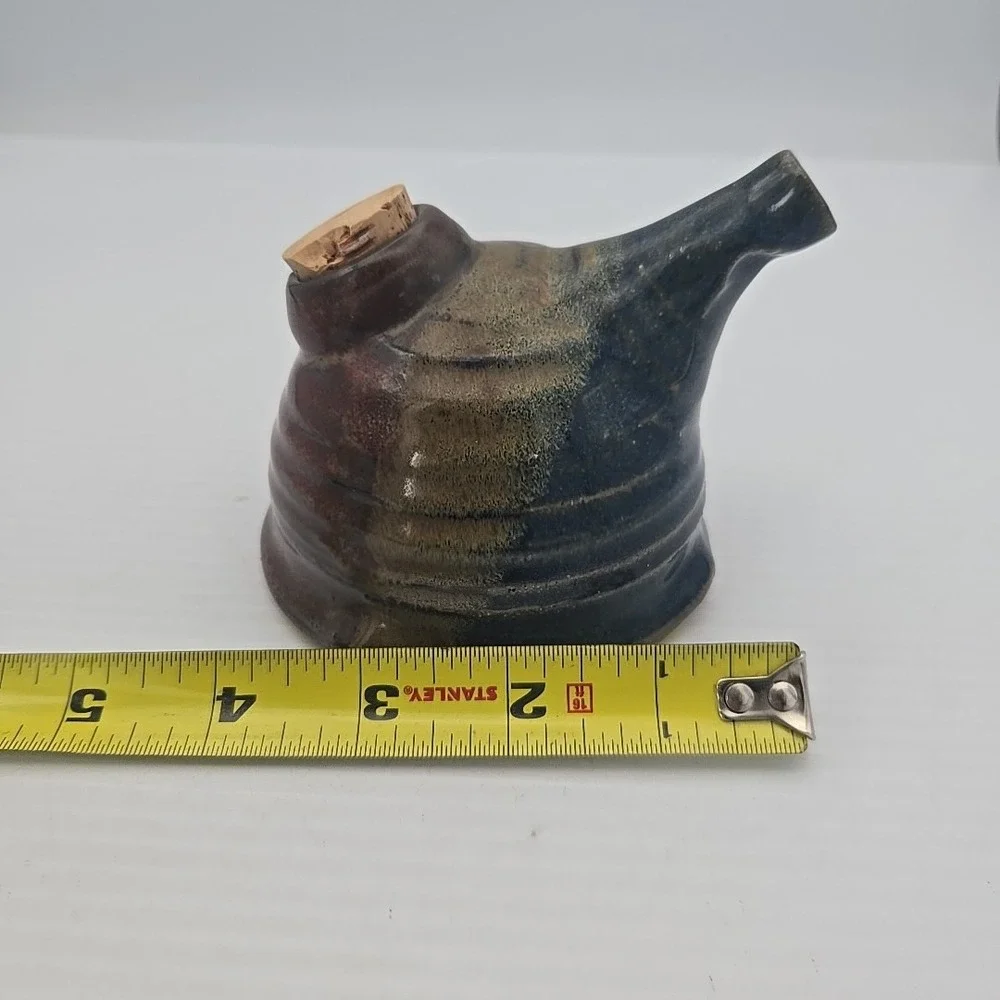 Pottery vinegar dispenser‎ Signed By Artist